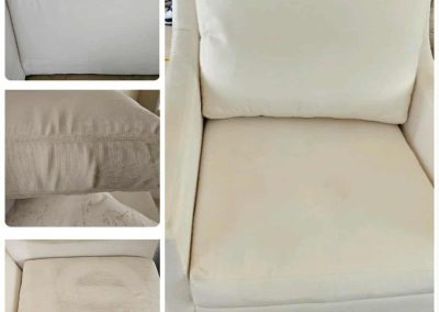 white soft chair cleaning
